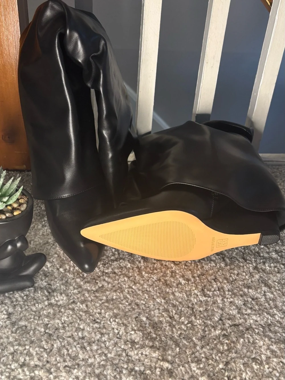 Black Slouchy Knee-High Women’s Boots